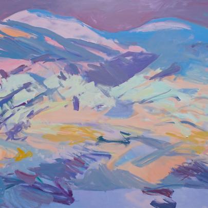 Lisa Ballard Icelandic winter light, oil and spray paint on canvas
