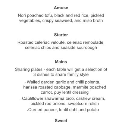 Veg Night @ NDM - Menu