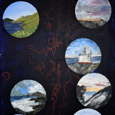 Maddie Kerr A2 Level Glastry College Next Generation Shetland Acrylic on canvas