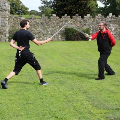 Medieval Combat Group demonstrating historical fencing