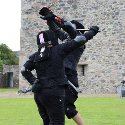 Medieval Combat Group demonstrating historical fencing