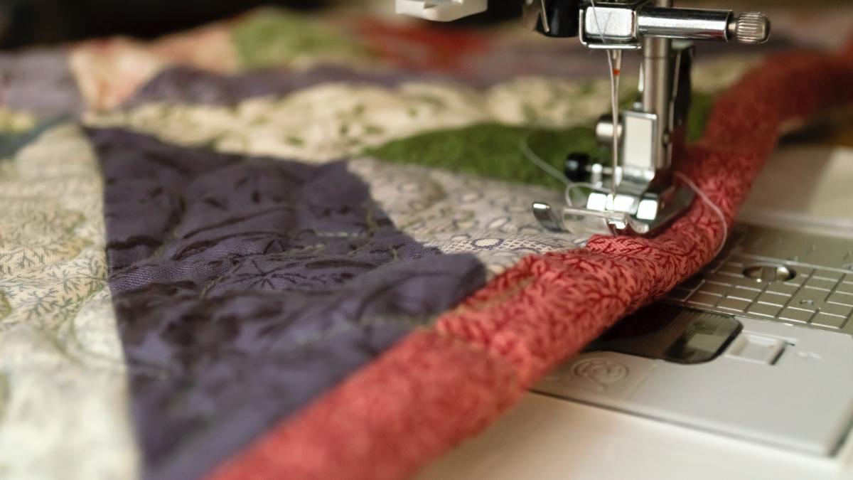 Patchwork at a sewing machine