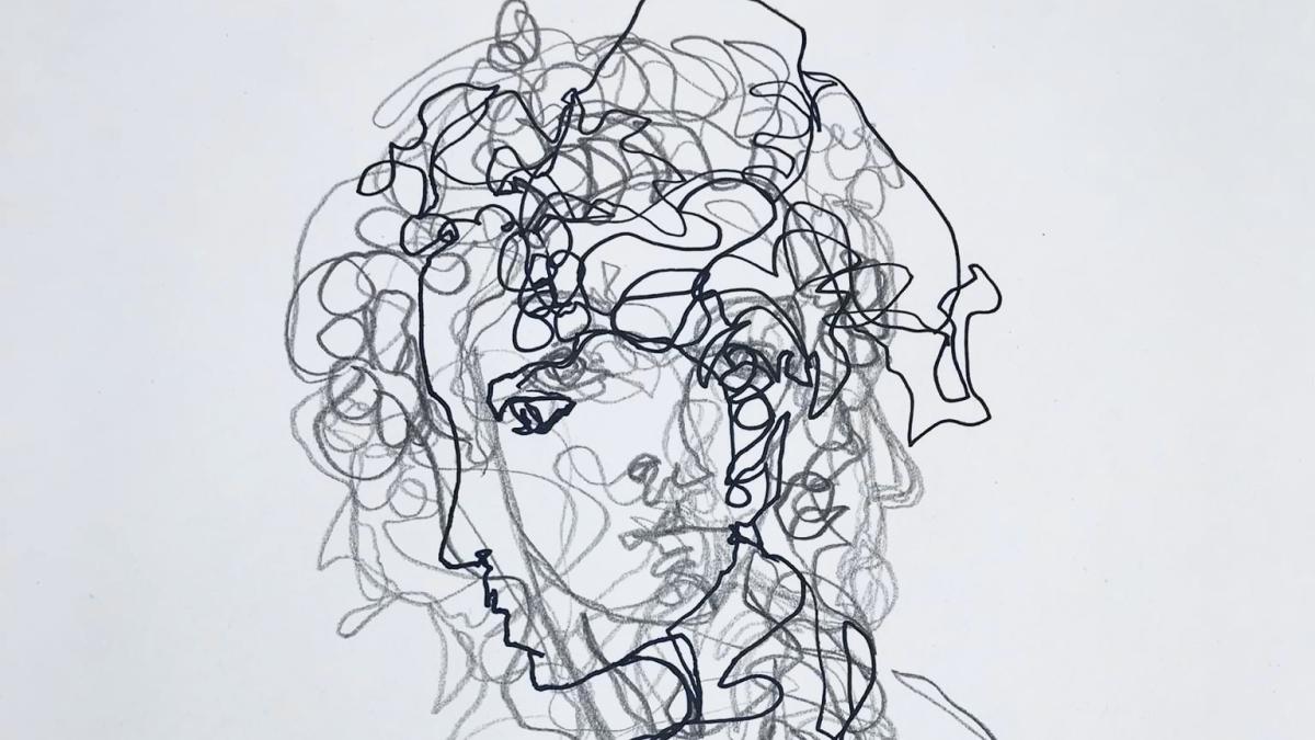 Abstract drawing of a head