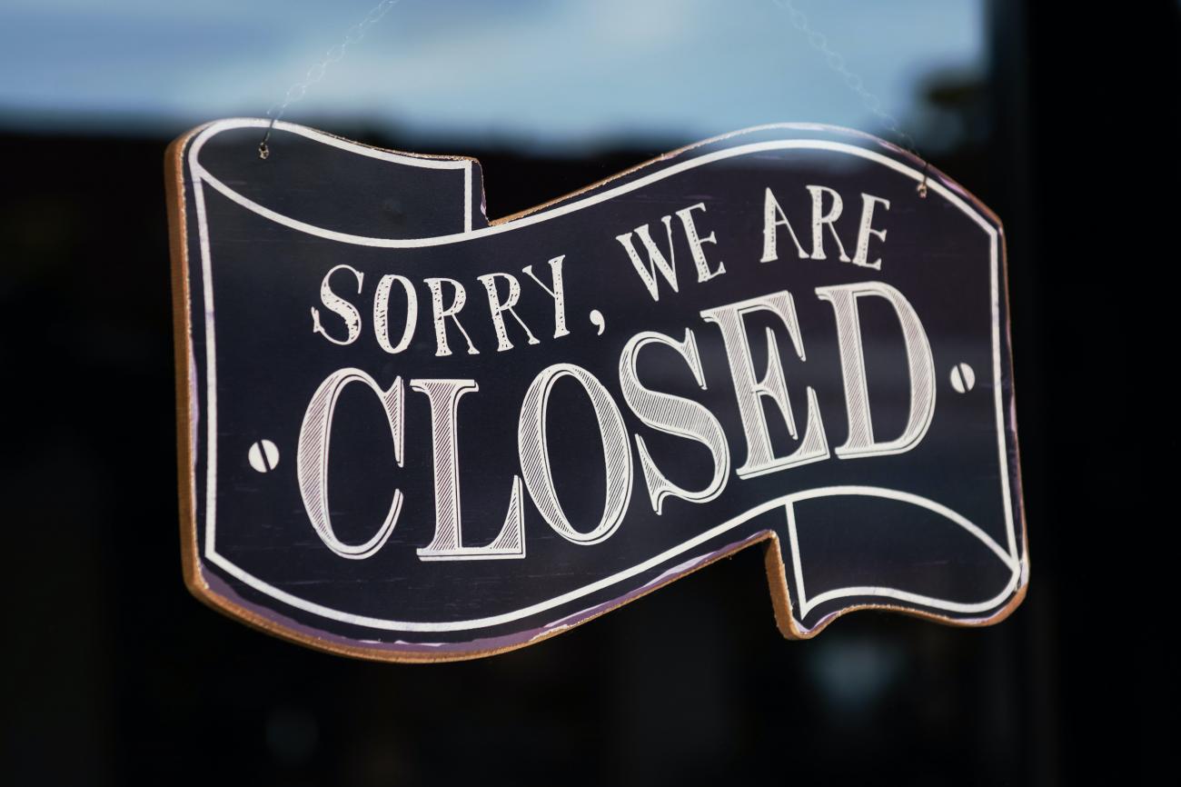 Sorry We Are Closed Sign