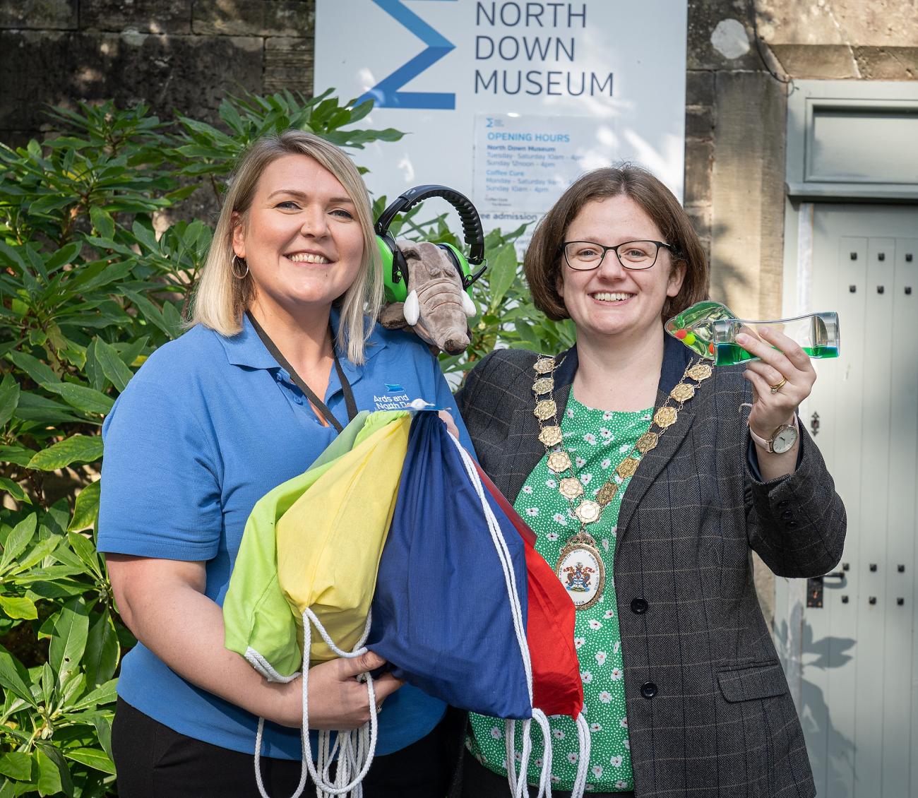 Ruth and Mayor launch museum sensory packs